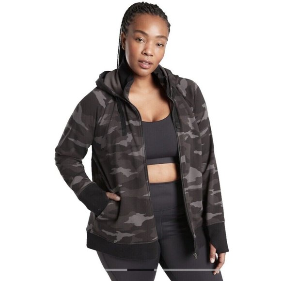 ATHLETA Women's Full Zip Triumph Camo Printed Hoodie SIZE‎ SMALL Camo NWT - Picture 4 of 12